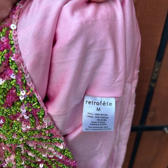 Retrofete Nikki Sequin Palm Dress size medium - Picture 8 of 10